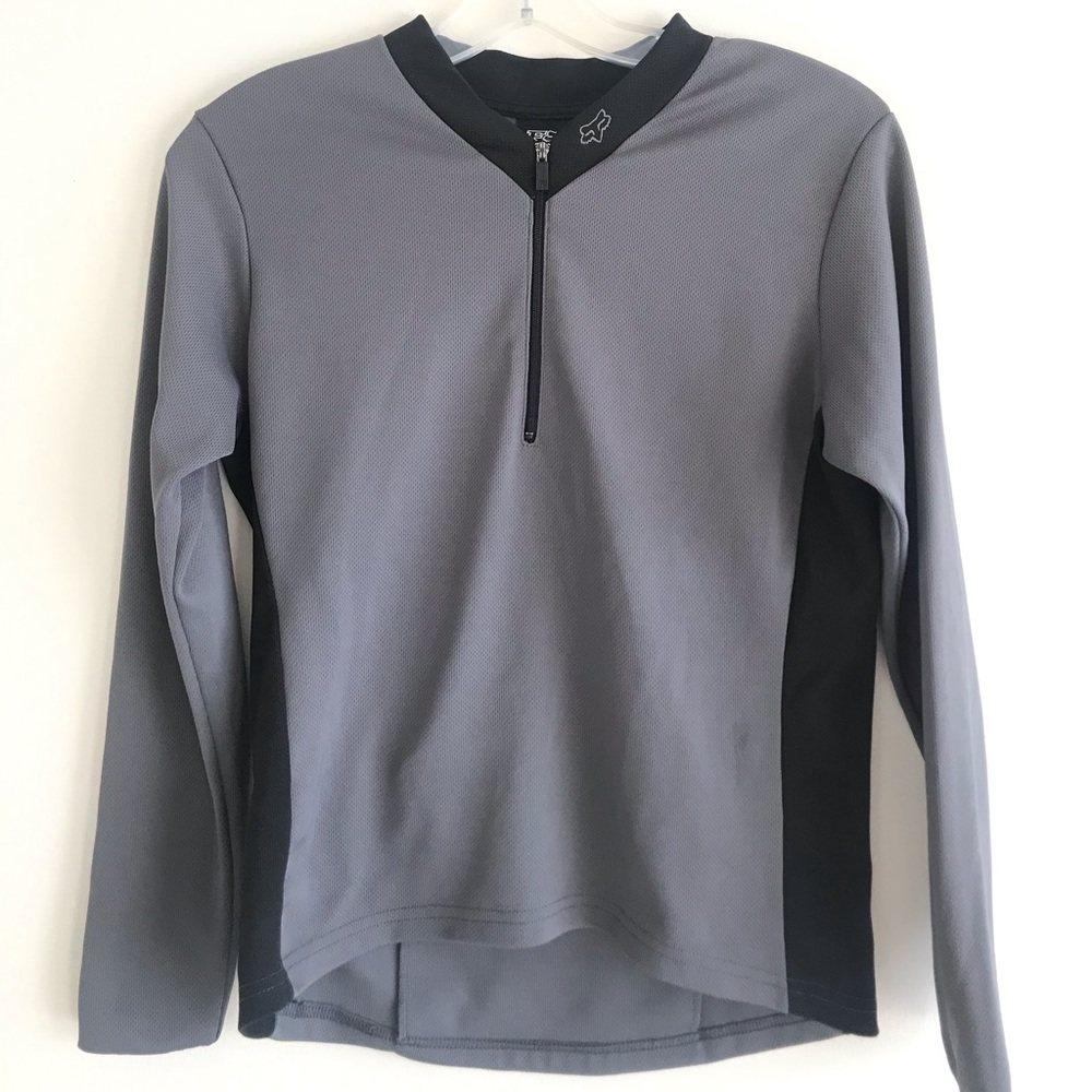 FOX Racing Half Zip Gray Back Logo Medium Womans
